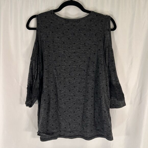 LOFT Blouse Women's Small Dark Grey Cold Shoulder 3/4 Sleeve Lightweight - Picture 5 of 5